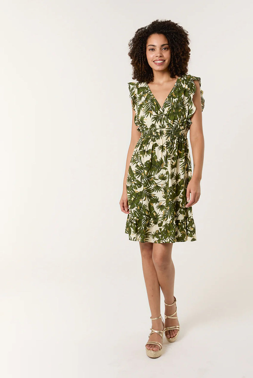 Tropical Dress With Palm Leaf Print BV3468056