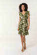 Tropical Dress With Palm Leaf Print by Blue Vanilla