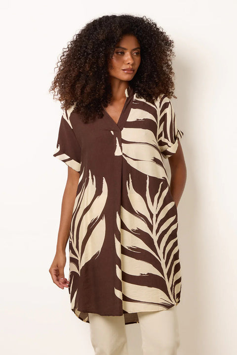 Palm Print Tunic Top by Blue Vanilla