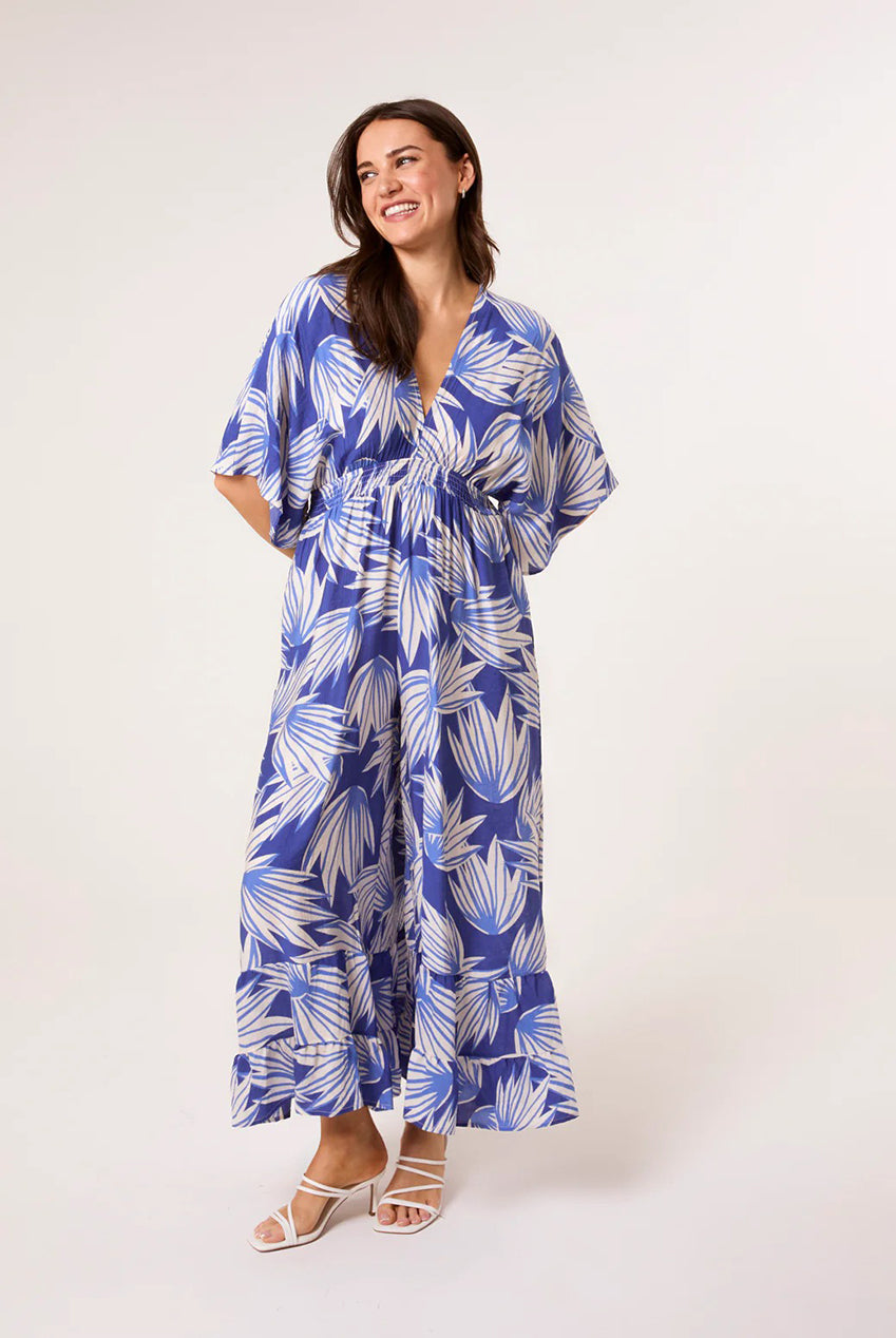 Printed Leaf Wide Leg Jumpsuit BV3553002