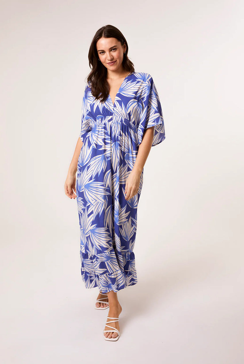 Printed Leaf Wide Leg Jumpsuit BV3553002
