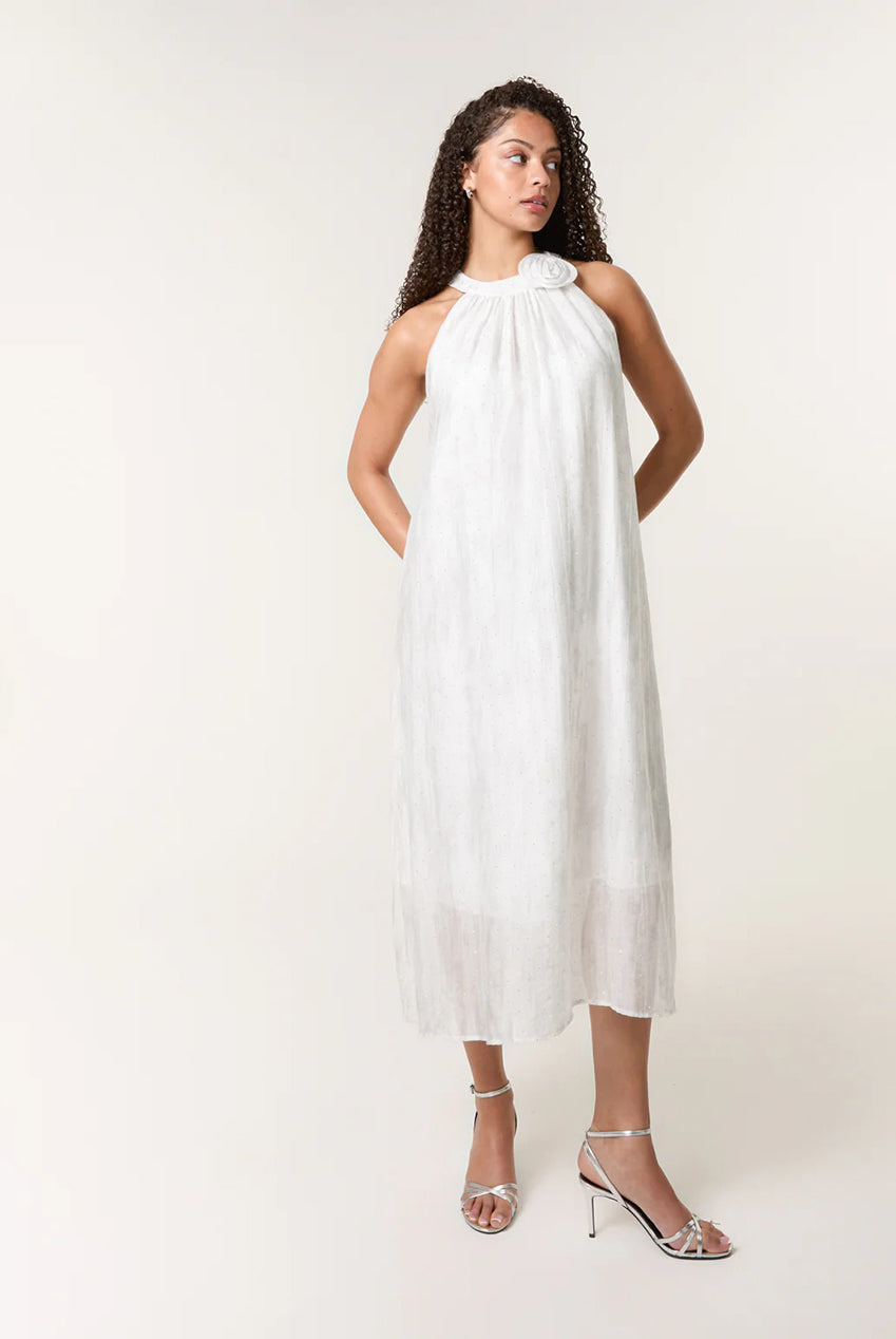 Luxe Rose Detail Halter Neck Dress BV3565014