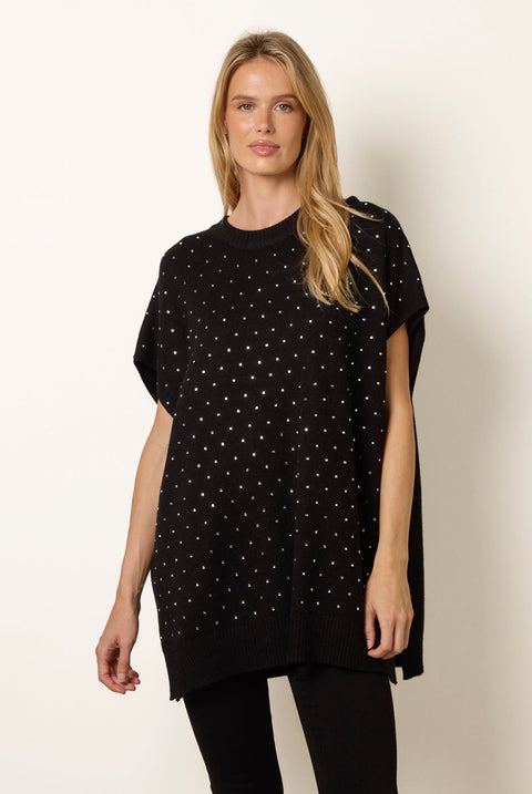 Diamante Sleeveless Knit Vest by Blue Vanilla