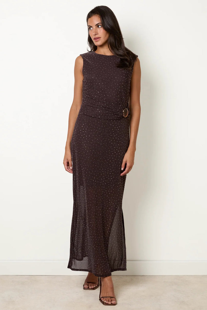 Sparkle Buckle Sleeveless Dress BV4066030