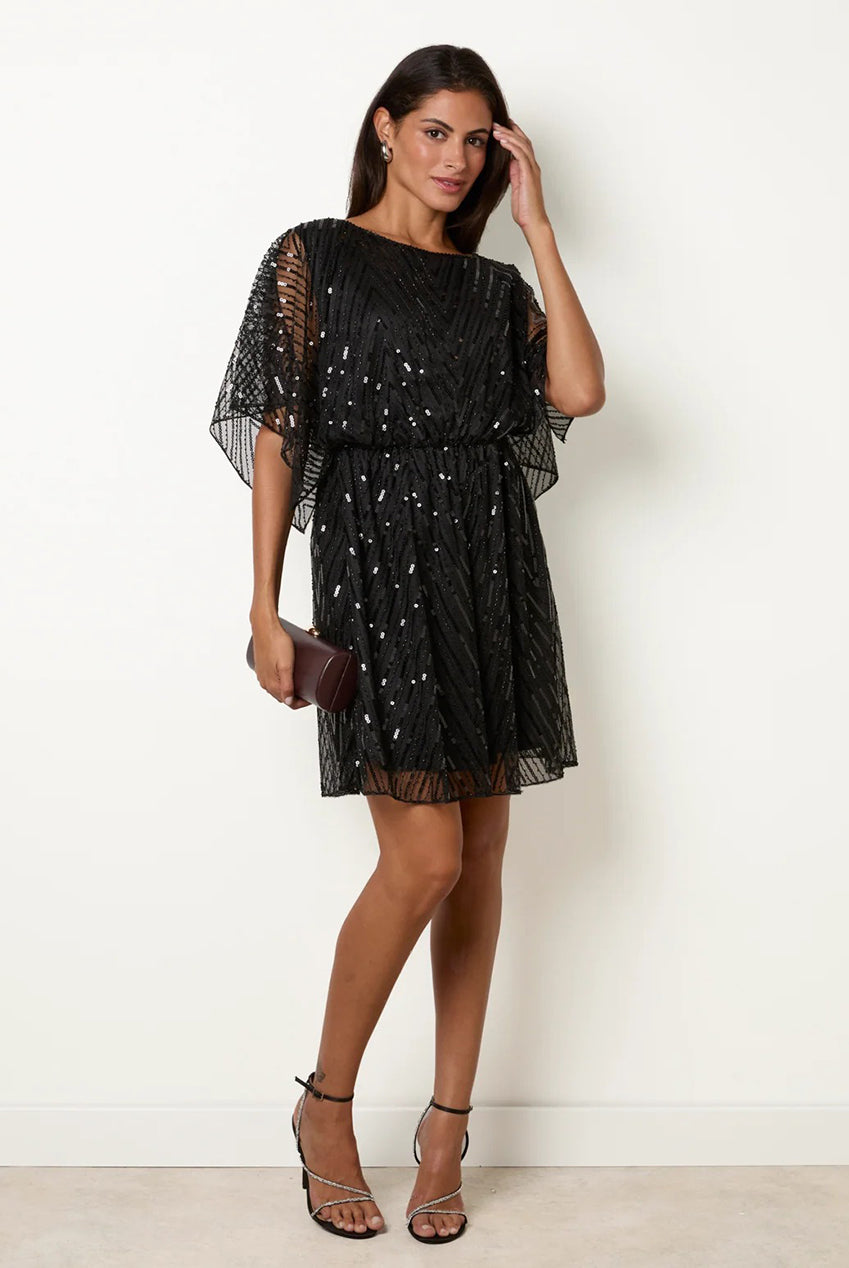 Sequin And Embellished Chevron Dress BV4067495