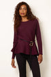 Peplum Jumper With Side Tie Details by Blue Vanilla