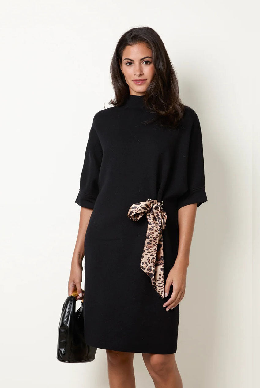 Dress With Leopard Print Tie Detail BV4083003
