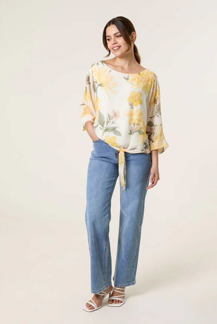 Floral Chiffon Batwing Blouse BV4867IT178A
