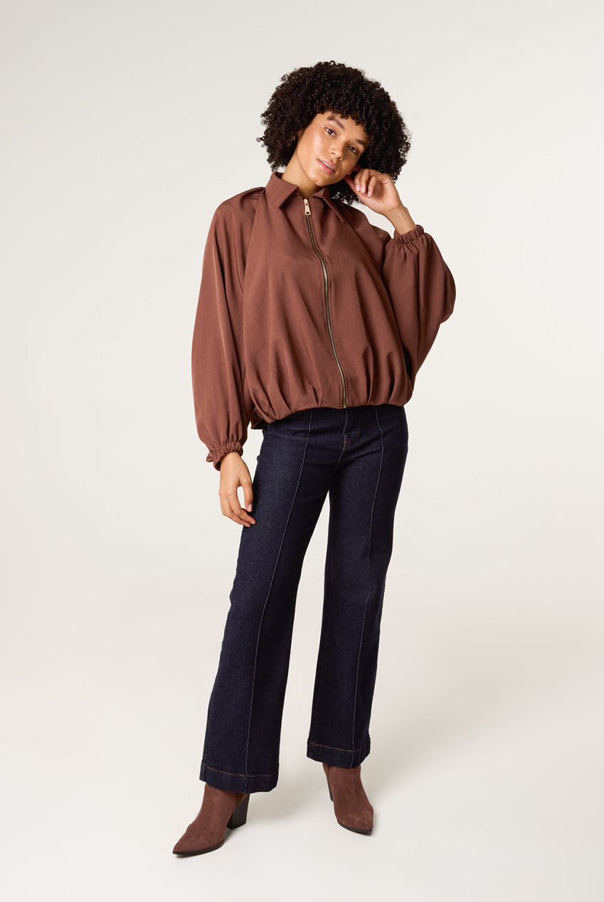 Drape Puffball Zipper Jacket BV5660IT030