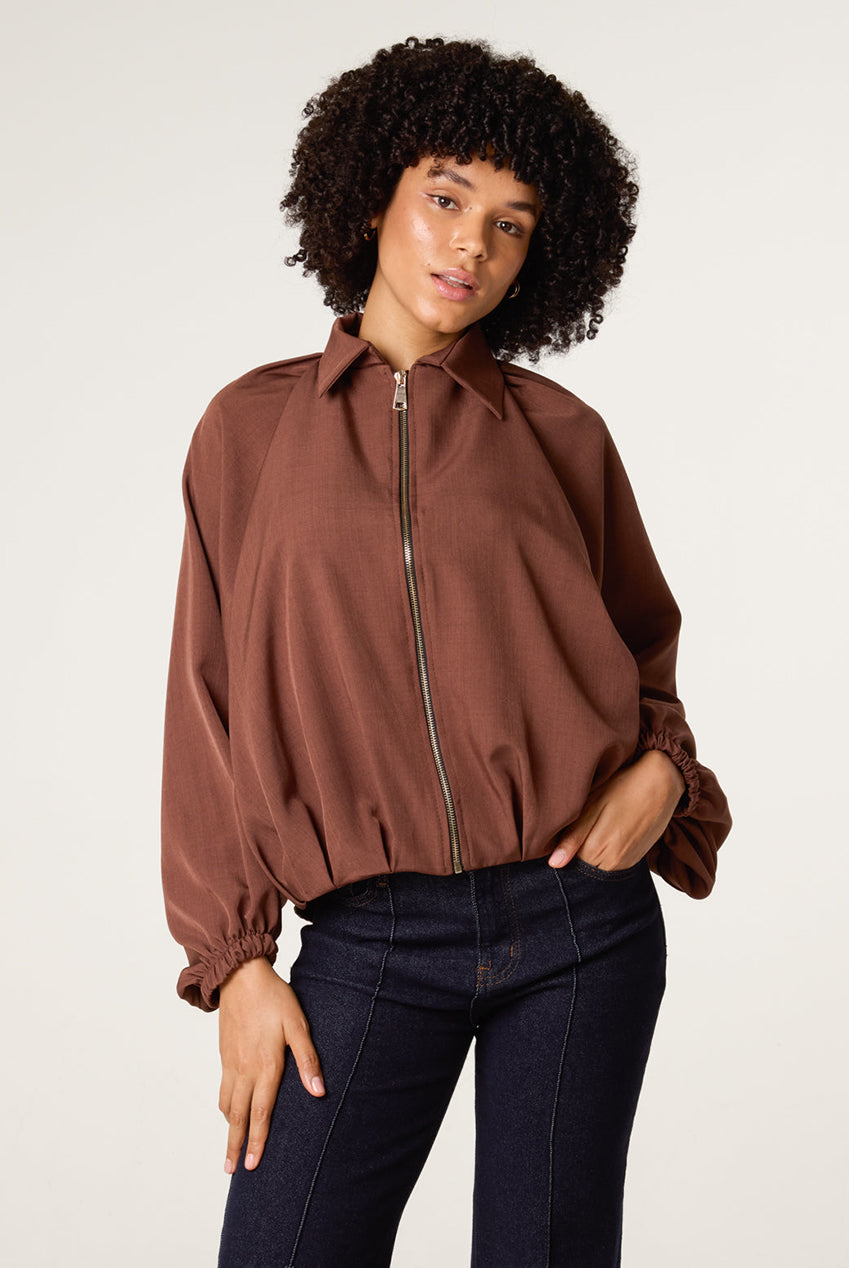 Drape Puffball Zipper Jacket BV5660IT030