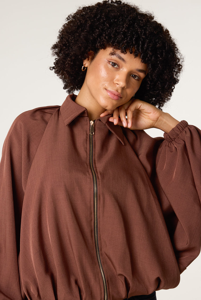 Drape Puffball Zipper Jacket BV5660IT030
