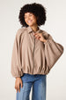 Drape Puffball Zipper Jacket by Blue Vanilla