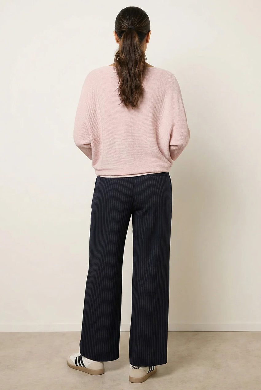 Metallic V Neck Knitted Ripple Jumper BV5621IT020