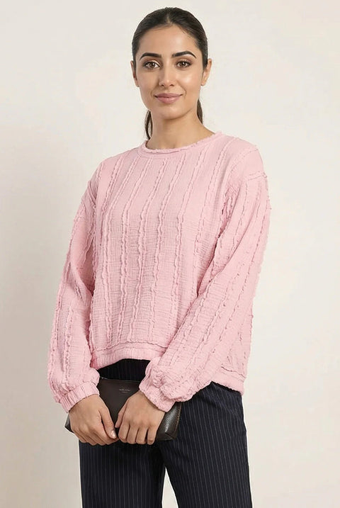 Ruffle Detailed Sleeve Top by Blue Vanilla