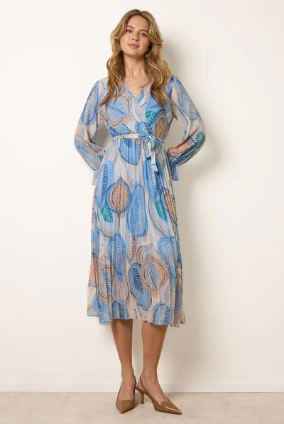 Blue - Crossover Pleated Dress by Blue Vanilla
