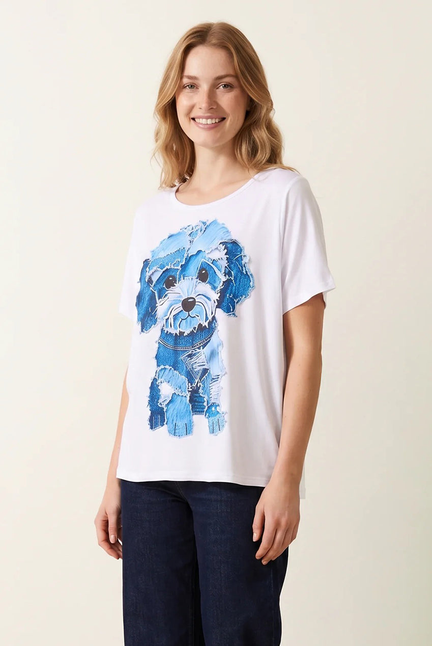 Patchwork Denim Dog Top BV6176IT006