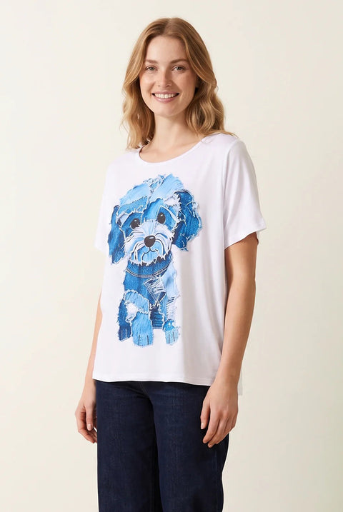 Patchwork Denim Dog Top by Blue Vanilla