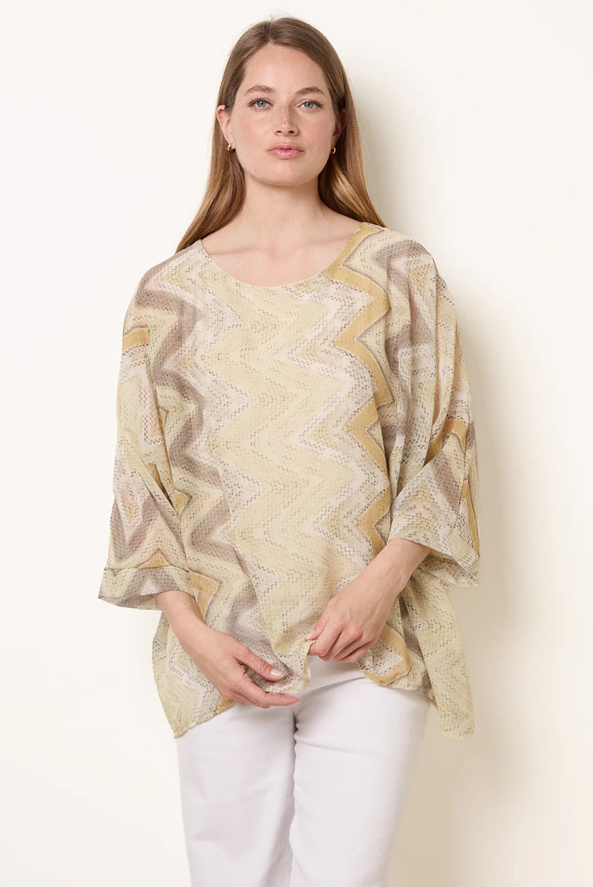 Zig Zag Round Neck Oversized Top BV6216IT178