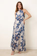 Floral Print Halter Neck Occasion Dress by Blue Vanilla