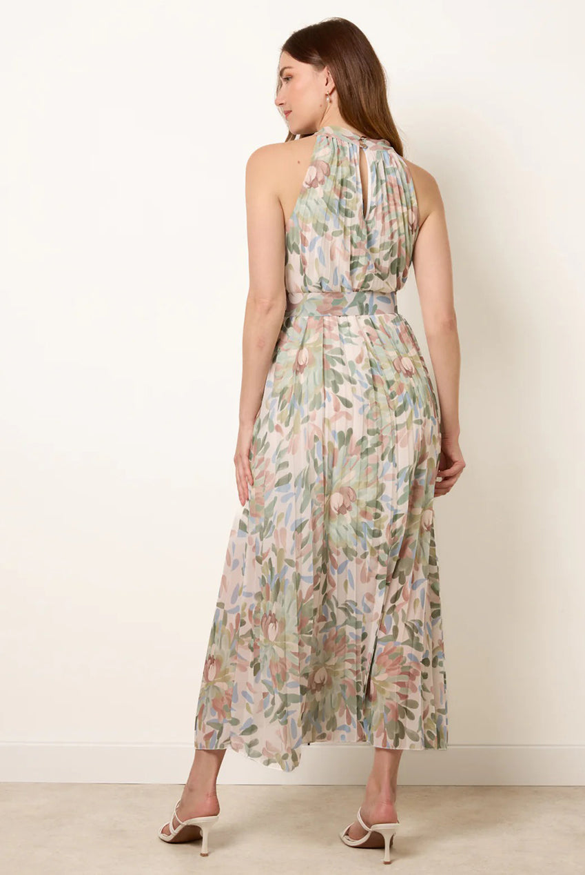 Printed Pleated Dress With Belt BV6258IT435