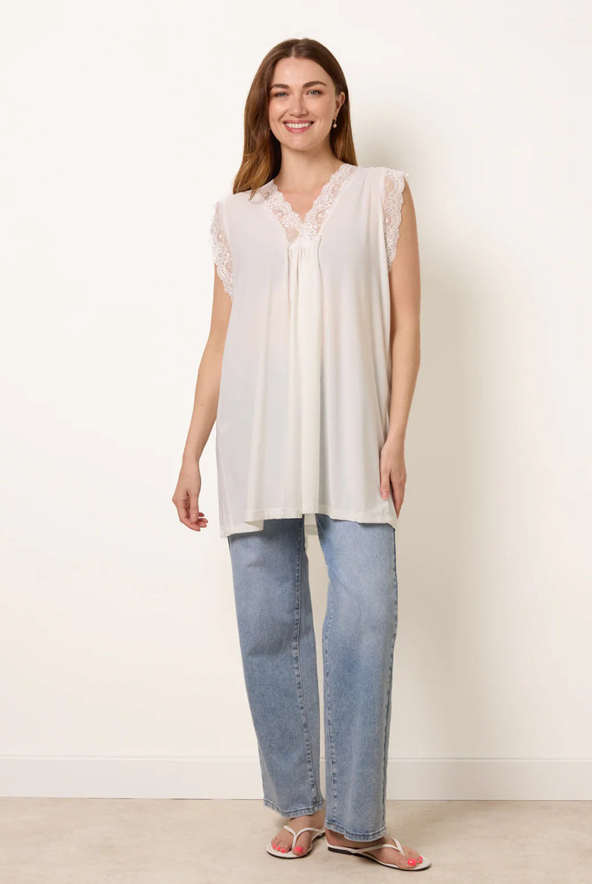 V Lace Trim Top BV6319IT014