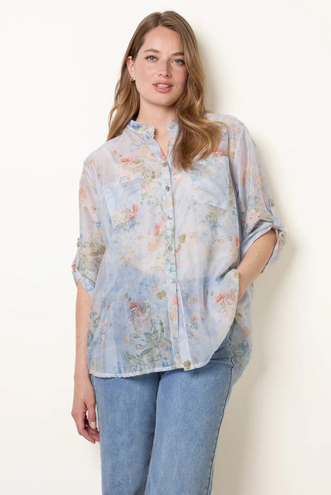 Sheer Floral Shirt by Blue Vanilla