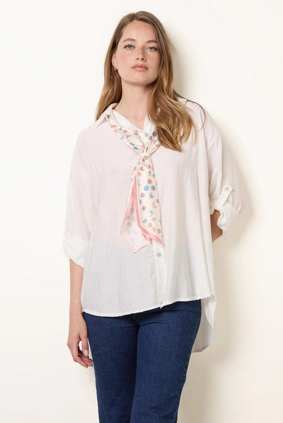 Lemon - Scarf Viscose Crinkle Shirt by Blue Vanilla