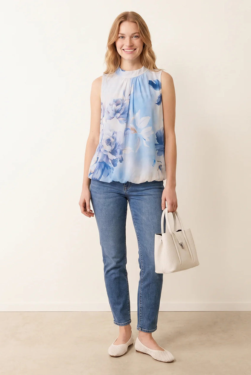 Sleeveless High Neck Puffball Blouse BV6277IT002