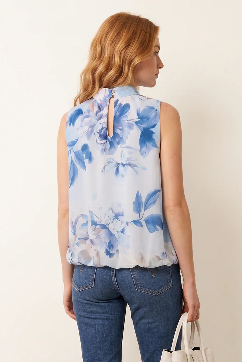 Sleeveless High Neck Puffball Blouse BV6277IT002