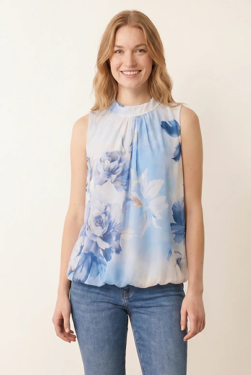 Sleeveless High Neck Puffball Blouse BV6277IT002