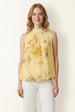 Sleeveless High Neck Puffball Blouse by Blue Vanilla