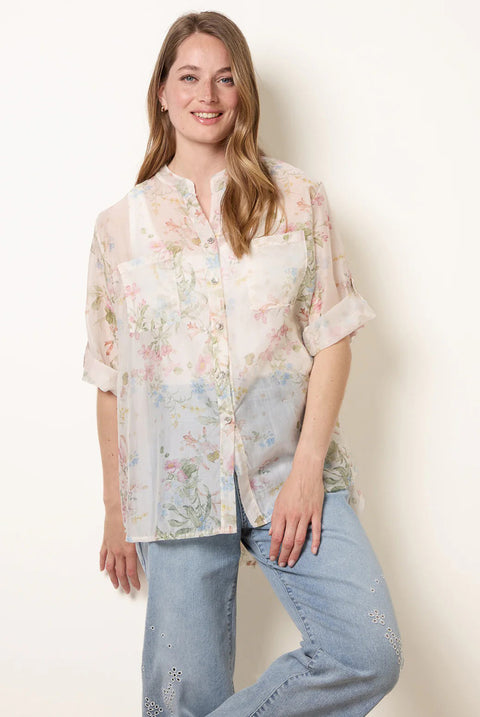 Sheer Floral Shirt by Blue Vanilla