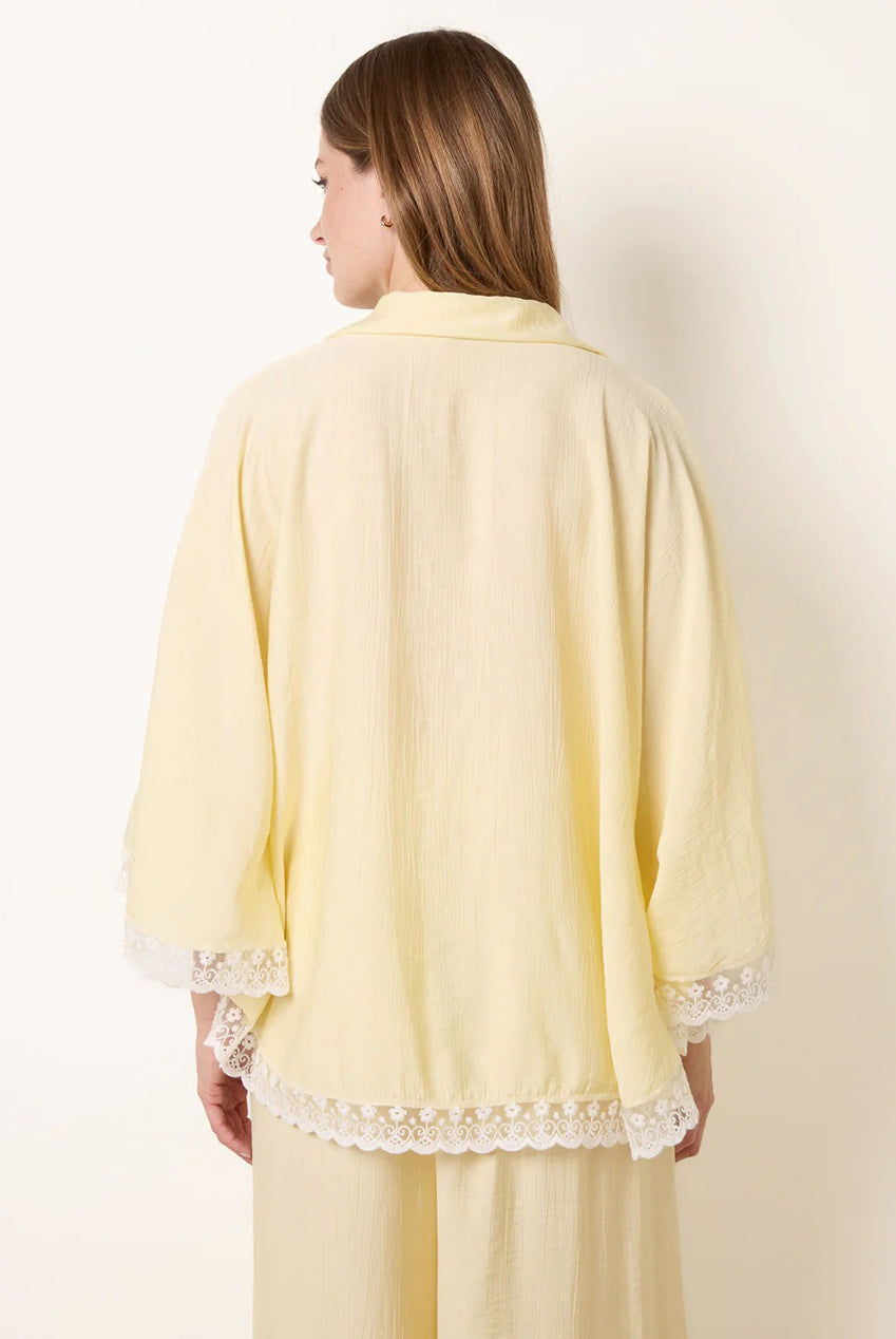 Oversize Crinkle Lace Hem Shirt BV6286IT178