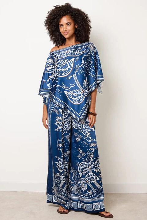 Scarf Print Trouser Set by Blue Vanilla