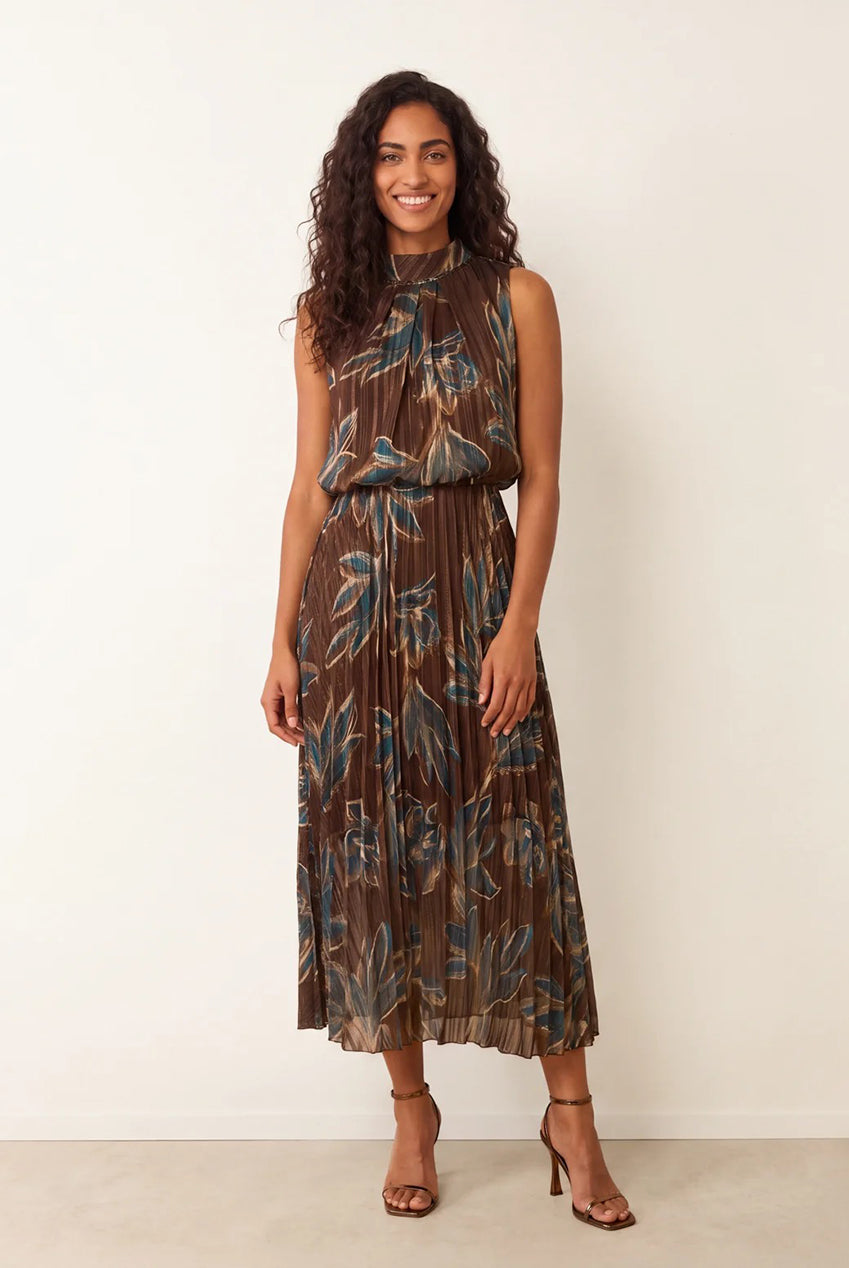 Sleeveless Cowl Neck Dress With Metallic BV6745IT525