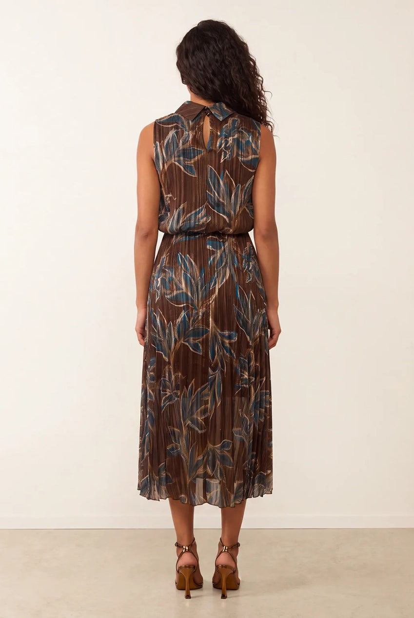 Sleeveless Cowl Neck Dress With Metallic BV6745IT525