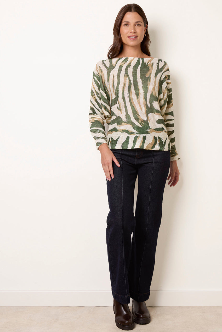 Metallic Batwing Foil Effect Jumper BV6792IT056