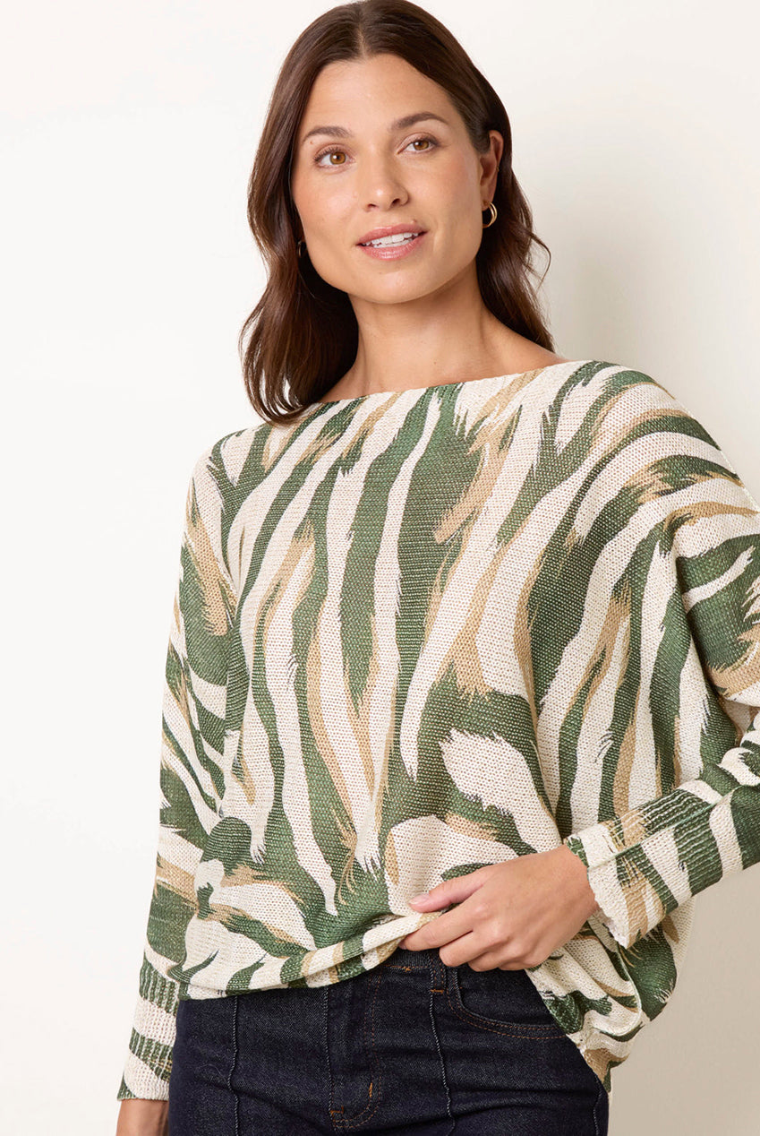 Metallic Batwing Foil Effect Jumper BV6792IT056