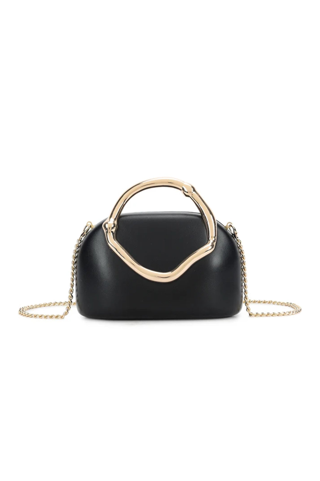 Black Clutch Bag With Handle Design ALMW3889