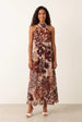 Georgette Printed Halterneck Occasion Dress by Blue Vanilla
