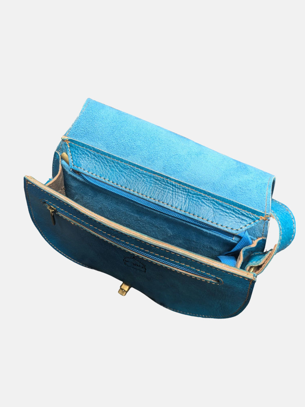 The Temara Embossed Saddle Bag In Bright Blue 2016