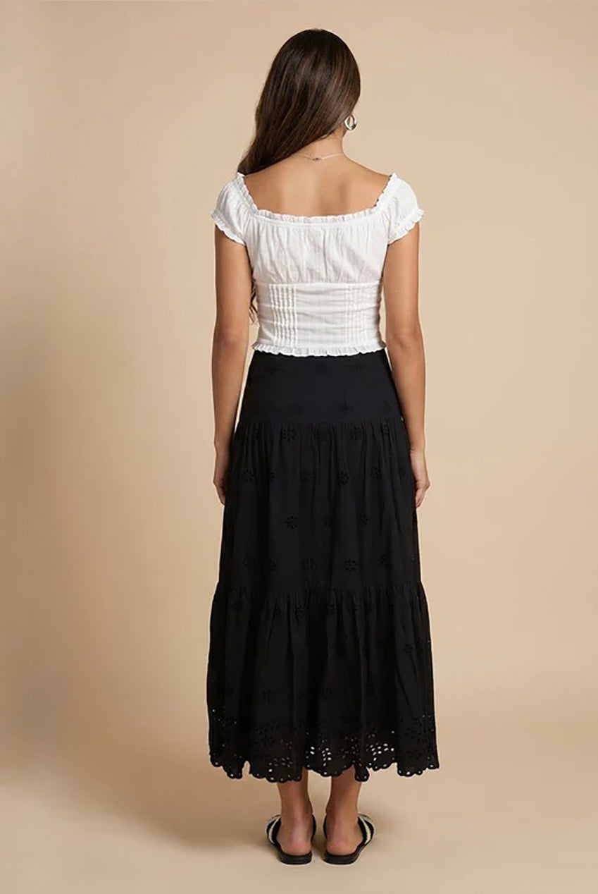 Broderie Maxi Skirt Black 40SKT38832-c1