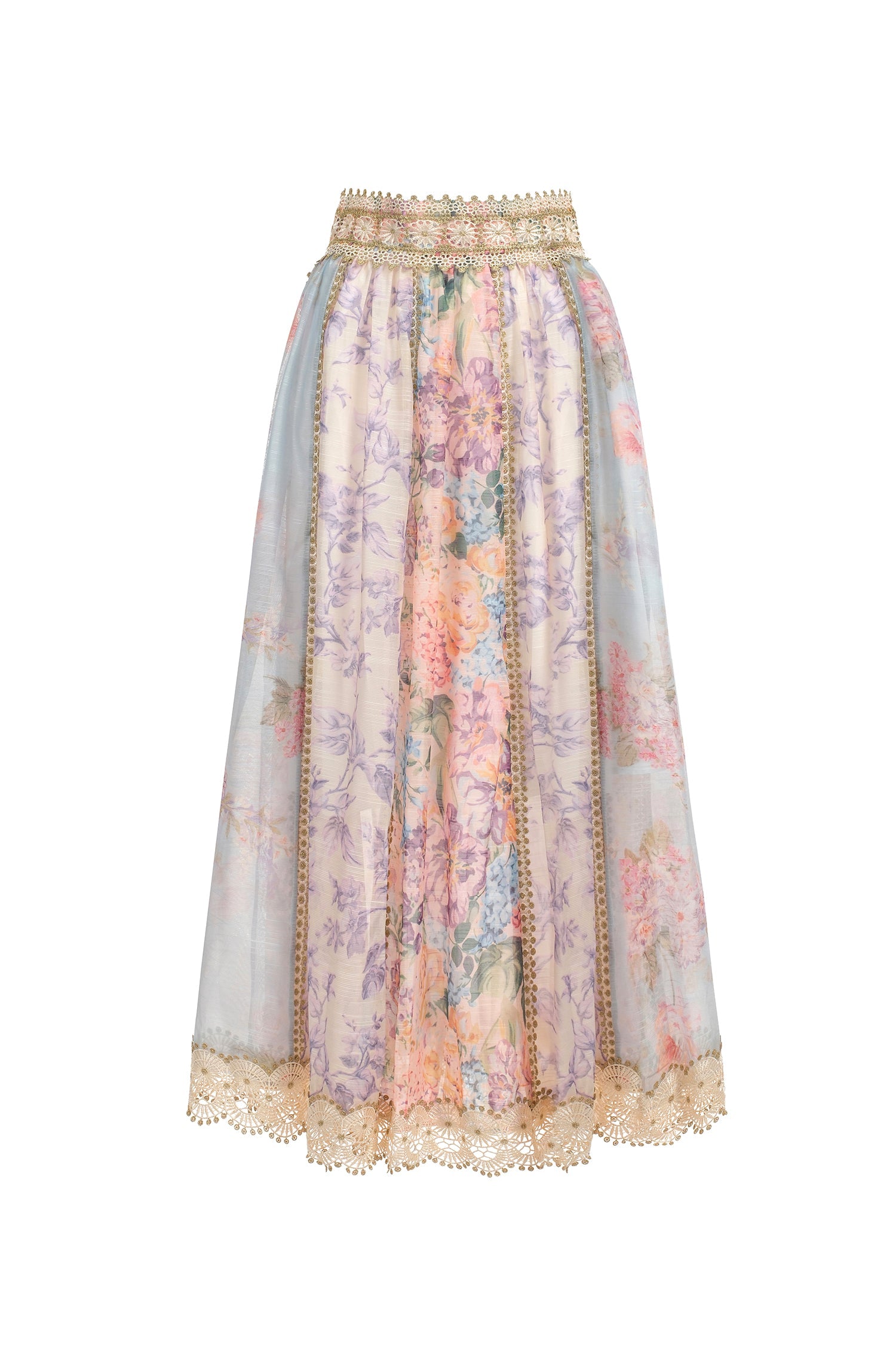 Ruby Long Sleeve Floral Printed Lace Top And Skirt Two-Piece Set C250300202