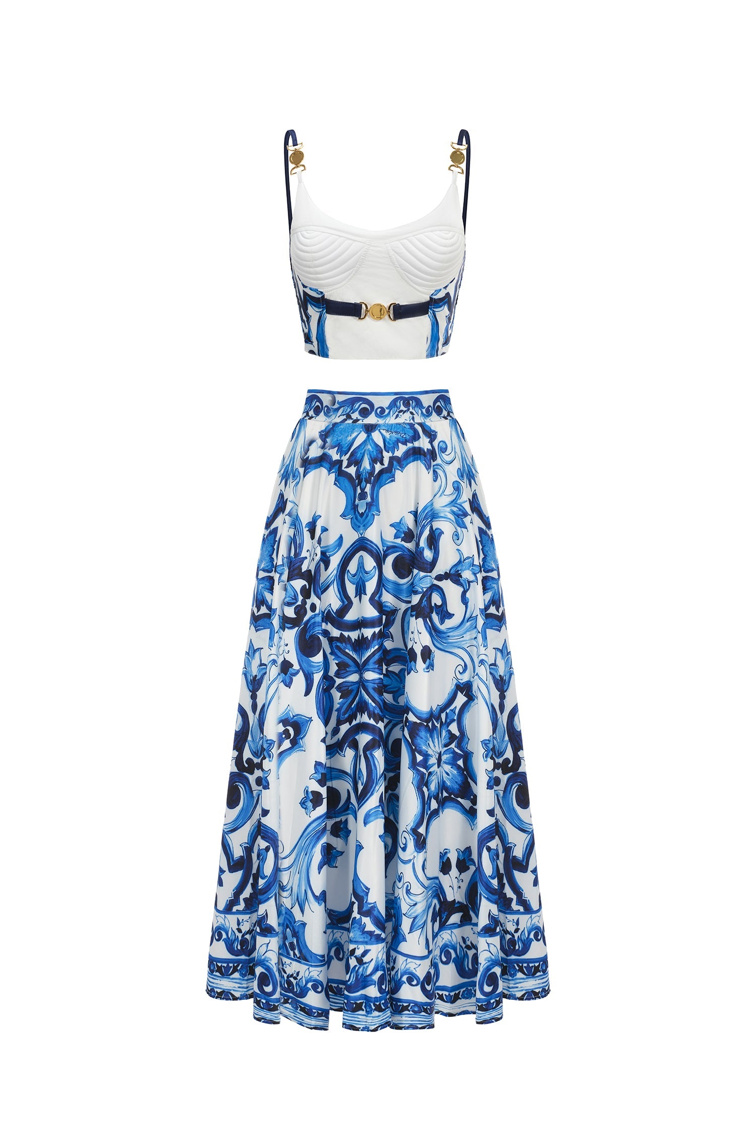 Kaona Halter Floral Printed Top And Skirt Two-Piece Set C250400031