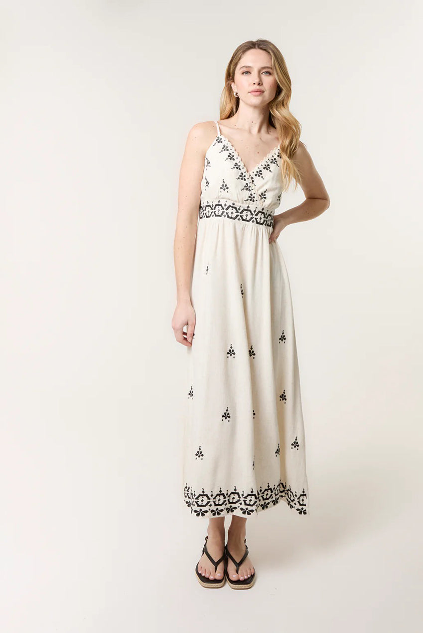 Embroidered Sleeveless Maxi Dress CC2492BV241A