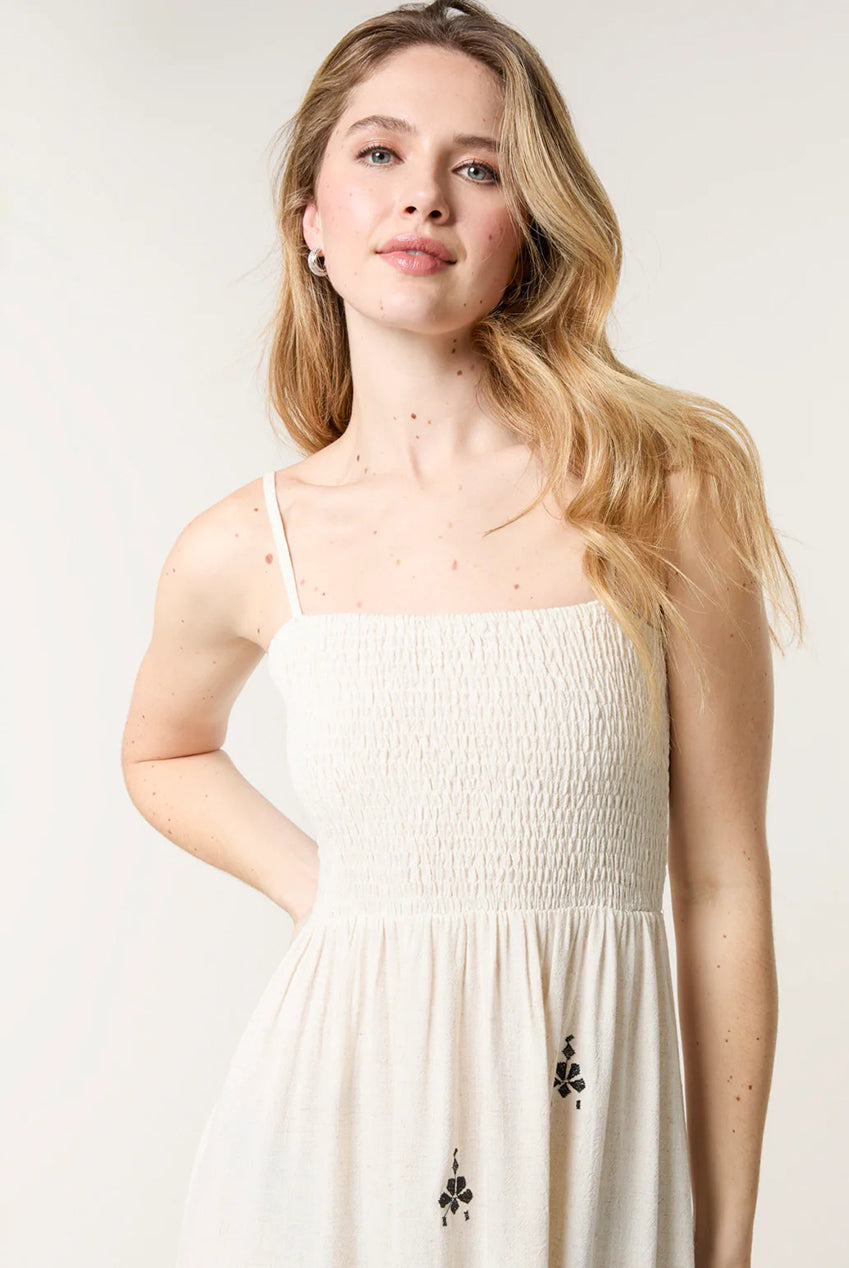 Shirred Bandeau Linen Maxi Dress CC2493BV241A