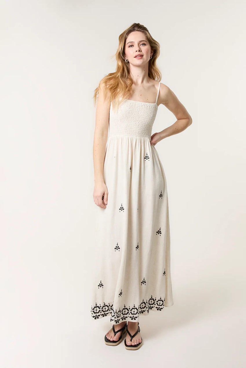 Shirred Bandeau Linen Maxi Dress CC2493BV241A