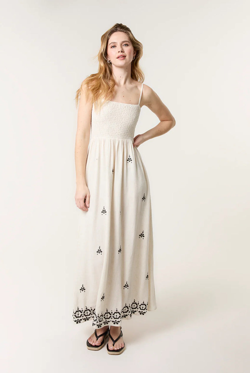 Shirred Bandeau Linen Maxi Dress CC2493BV241A