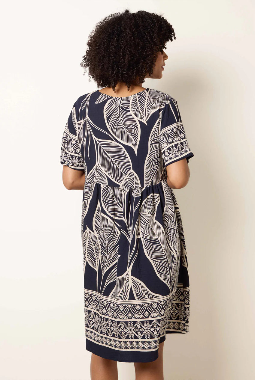 Dress With Tropical Leaf Print CC2688BV008