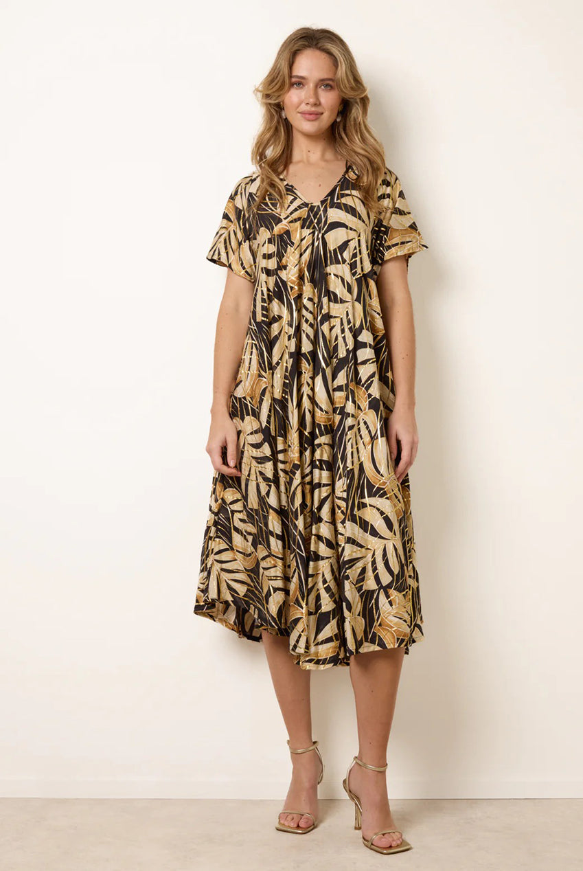 Topical Print Kimono Style Oversized Dress CC2727BV003